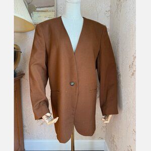 Vintage Rena Rowan for Saville Womens Minimalist camel Blazer